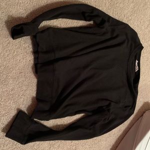 Midnight black long crop sweater.